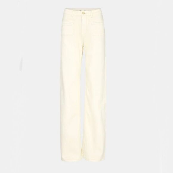 NWT- Sofie Schnoor High Waisted Wide Leg Jeans Women's Small in Antique White - Picture 1 of 9